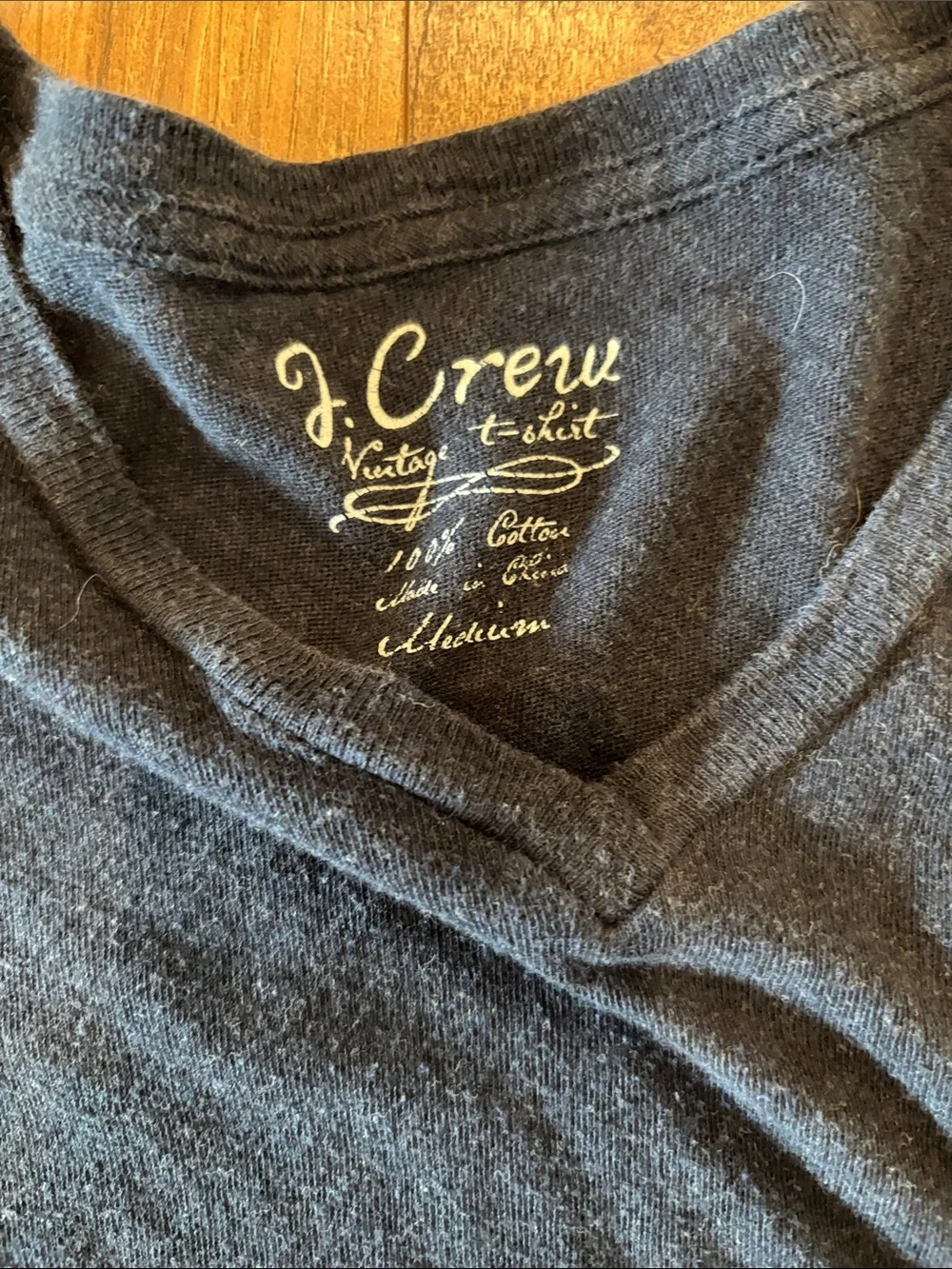 J. Crew Men's Charcoal V-Neck Tee